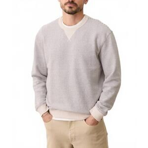 NEW MARINE LAYER reggie relaxed cloud 9 fleece crewneck sweatshirt in driftwood